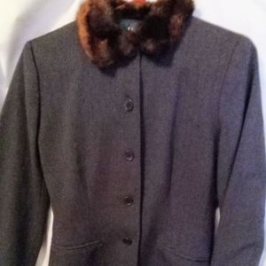 Ralph Lauren Lauren jacket with faux mink collar sz . Up your new street look.